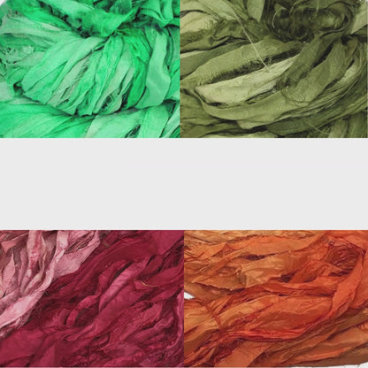 Knitsilk Recycled Sari Silk Ribbon | Blue Ombre | 100g / 30 Yards | Crochet, Knitting & Jewelry Making | Pack of 1