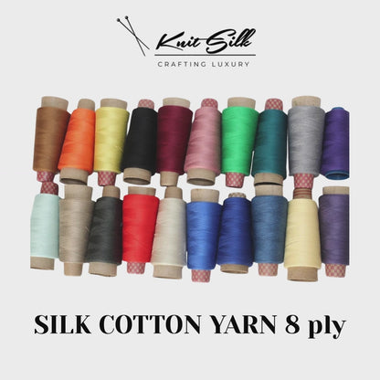 Knitsilk DK Silk Cotton Yarn | 2/60NM x 8 Ply | 180 Yards / 50g | Orange | Soft, Lustrous, Premium Silk Cotton Blend for Knitting, Crochet & Crafting
