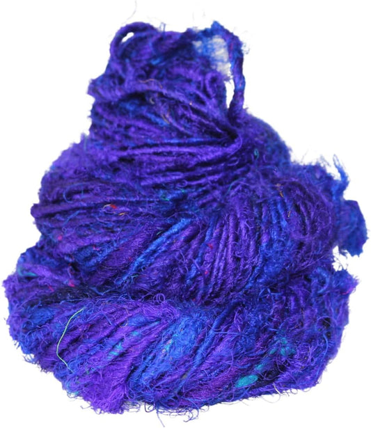 Knitsilk Recycled Sari Silk Worsted Yarn - Aqua blue | 150+ Yards, 100gm