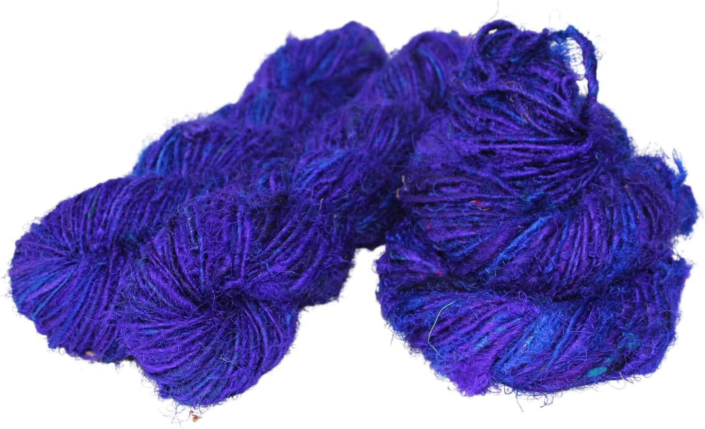 Knitsilk Recycled Sari Silk Worsted Yarn - Aqua blue | 150+ Yards, 100gm