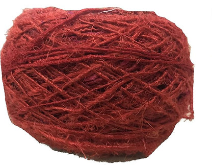 Knitsilk Premium Ball Recycled Sari Silk Yarn - Red- 100gm, 150yards