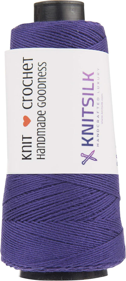 Knitsilk Silk Viscose Blend Yarn Cones – Purple | 8 Ply | 160 Yards Per Cone | Pack of 1 | Soft Craft Yarn for Knitting, Crochet, Jewelry & DIY Projects