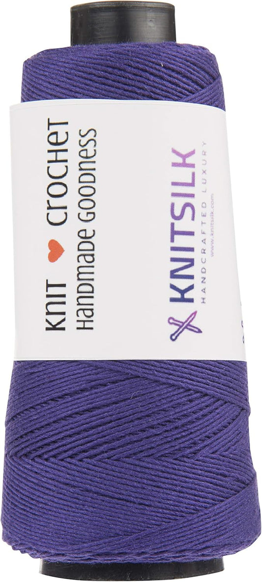Knitsilk Silk Viscose Blend Yarn Cones – Purple | 8 Ply | 160 Yards Per Cone | Pack of 1 | Soft Craft Yarn for Knitting, Crochet, Jewelry & DIY Projects