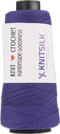 Knitsilk Silk Viscose Blend Yarn Cones – Purple | 8 Ply | 160 Yards Per Cone | Pack of 1 | Soft Craft Yarn for Knitting, Crochet, Jewelry & DIY Projects