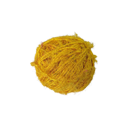 Knitsilk Recycled Sari Silk Yarn - Yellow | 85 Yards | 100g | 1 Gum Ball
